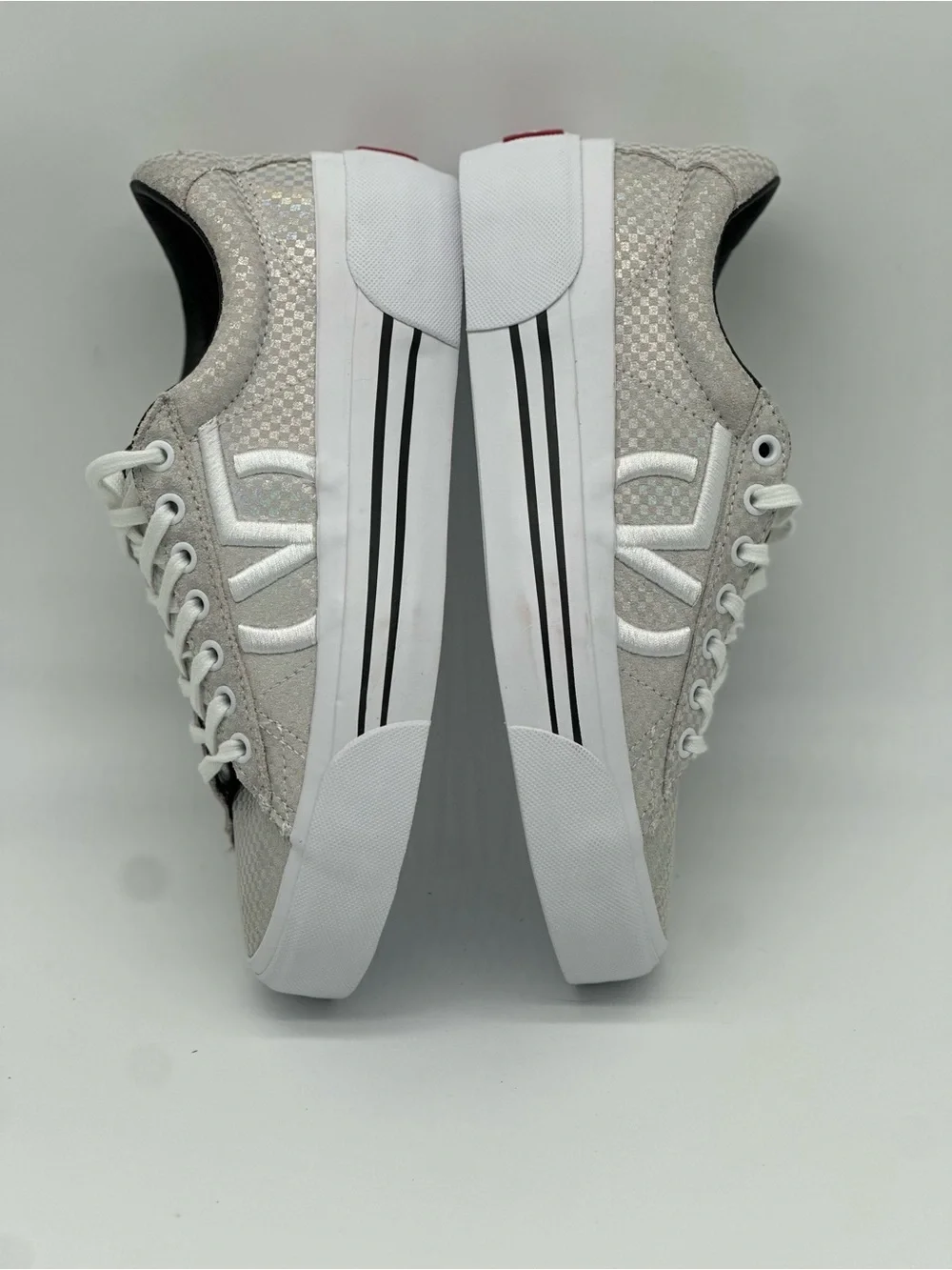 Vans Men’s Low-Top Sneakers in Light Silver and White